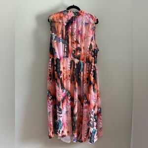 Torrid Pink and Orange Halter Sundress Resort Wear